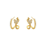 14K Gold-Plated Elegant Butterfly Stud Earrings