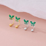 14K Gold-Plated Elegant Butterfly Studs