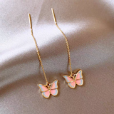 14K Gold-Plated Elegant Butterfly Threader Earrings