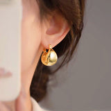 14K Gold-Plated Elegant C-Shaped Hollow Ball Earrings