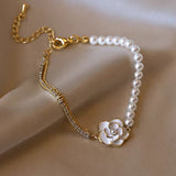 14K Gold-Plated Elegant Camellia Bracelets