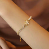 14K Gold-Plated Elegant Camellia Bracelets