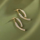 14K Gold-Plated Elegant Cross Pearl Earrings