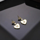 14K Gold-Plated Elegant Crown Heart Earrings