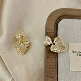 14K Gold-Plated Elegant Crystal Heart-Design Earrings