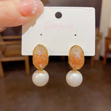 14K Gold-Plated Elegant Crystal Pearl Drop Earrings