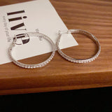 14K Gold-Plated Elegant Diamond Hoop Earrings