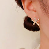 14K Gold-Plated Elegant Diamond Stafish Studs