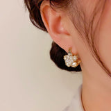 14K Gold-Plated Elegant Double-Sided Camellia Earrings