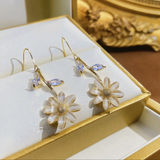 14K Gold-Plated Elegant Flower Earrings