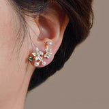 14K Gold-Plated Elegant Flower Earrings