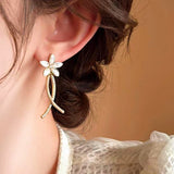 14K Gold-Plated Elegant Flower Earrings