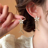 14K Gold-Plated Elegant Flower Earrings