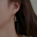 14K Gold-Plated Elegant Flower Hoop Earrings