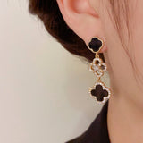 14K Gold-Plated Elegant Four-Leaf Flower Earrings