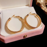 14K Gold-Plated Elegant Large Hoop Earrings