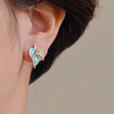 14K Gold-Plated Elegant Leaf Stud Earrings