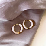 14K Gold-Plated Elegant Oil Drop Hoop Earrings