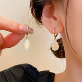 14K Gold-Plated Elegant Opal Drop-Shaped Earrings