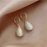 14K Gold-Plated Elegant Opal Drop-Shaped Earrings