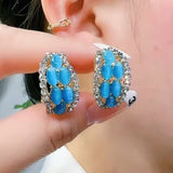 14K Gold-Plated Elegant Opal Studs