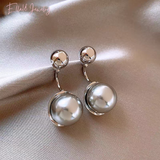 14K Gold-Plated Elegant Pearl Earrings