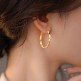 14K Gold-Plated Elegant Plain Hoop Earrings