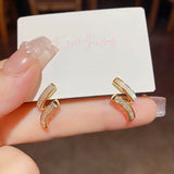 14K Gold-Plated Elegant S-Shaped Studs