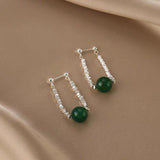 14K Gold-Plated Elegant Silver Bead Earrings