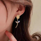 14K Gold-Plated Elegant Tulip Earrings