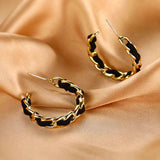 14K Gold-Plated Elegant Twist Braided Hoop Earrings