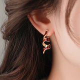 14K Gold-Plated Elegant Wavy Earrings