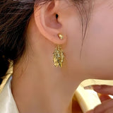 14K Gold-Plated Elegant Wheat Tassel Earrings