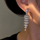 14K Gold-Plated Elegant Zircon Ancient Pagoda-Shaped Earrings