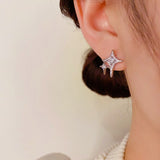 14K Gold-Plated Elegant Zircon Bling Star Studs