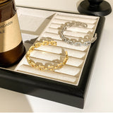 14K Gold-Plated Elegant Zircon Chain Open Bracelets