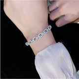 14K Gold-Plated Elegant Zircon Chain Open Bracelets