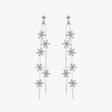 14K Gold-Plated Elegant Zircon Flower Earrings