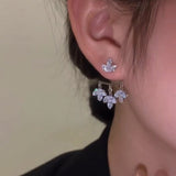 14K Gold-Plated Elegant Zircon Maple Leaf Earrings