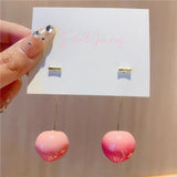 14K Gold-Plated Elegant peach pink fruit Earrings