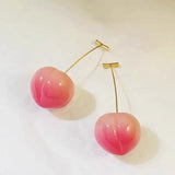 14K Gold-Plated Elegant peach pink fruit Earrings