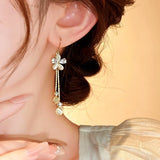 14K Gold-Plated Exquisite Flower Tassel Earrings