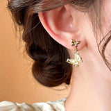 14K Gold-Plated Exquisite Gold Butterfly Earrings