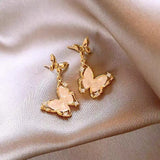 14K Gold-Plated Exquisite Gold Butterfly Earrings