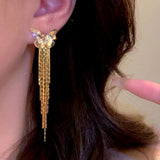 14K Gold-Plated Exquisite Zircon Butterfly Earrings