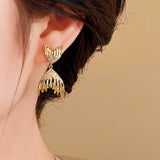 14K Gold-Plated Fishtail Earrings