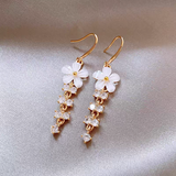 14K Gold-Plated Flower Tassel Earrings