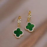 14K Gold-Plated Four-Leaf Clover Earrings