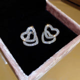 14K Gold-Plated Front And Back Heart-Design Earrings