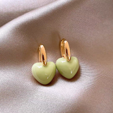 14K Gold-Plated Green Heart Earrings